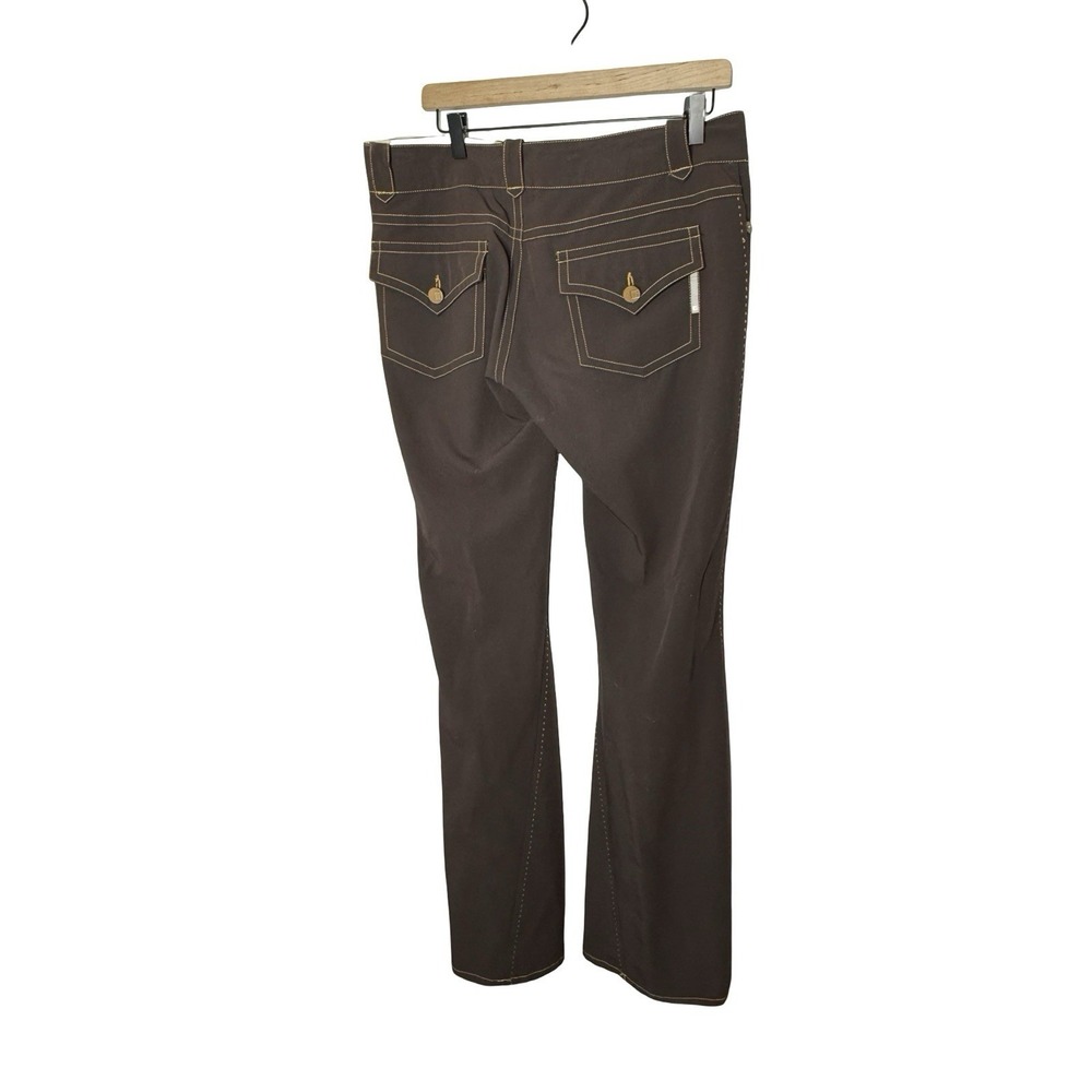 Bishop of Seventh 31 Brown Tailored‎ Flare Pants  Contrast Stitch